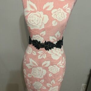 Elegant Black Floral Women's Belt